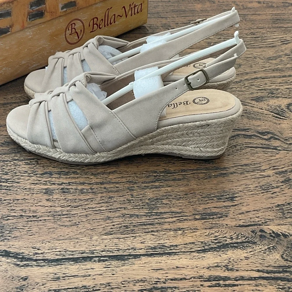 Bella Vita Women's Cream Espadrille Wedges